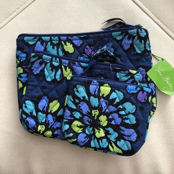 Vera Bradley Handbags - (Vera Bradley) indigo pop cosmetic trio